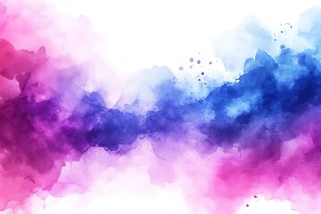 Abstract Watercolor Painting Purple Pink Blue Hues