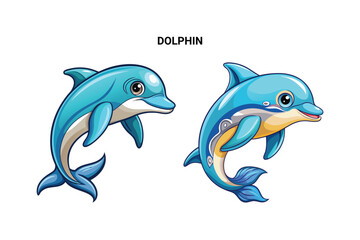 Customizable Dolphin Isolated Vector Illustration