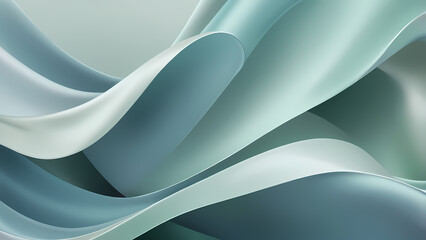 Abstract Teal and White Flowing Fabric: Smooth, elegant, and visually captivating, this abstract image features a flowing fabric in shades of teal and white.