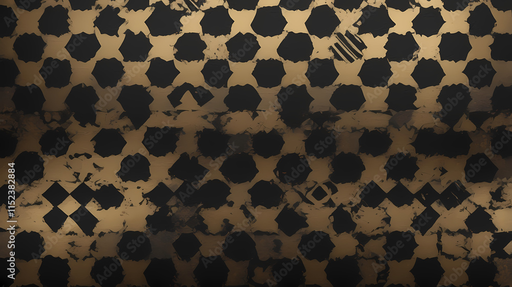 Poster abstract geometric pattern in gold and black: a captivating abstract background featuring an intrica