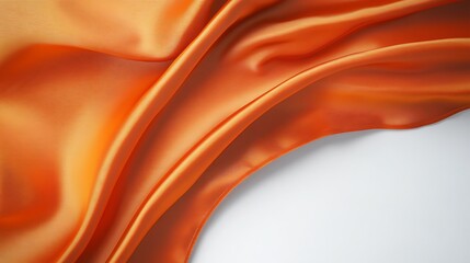 Vibrant orange flag with subtle folds on a white background