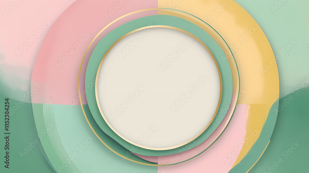 Poster pastel dreams: elegant circular frame with abstract background