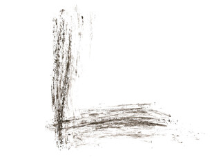 Letter symbol L, watercolor grunge alphabet, brush stroke, isolated on white, clipping path