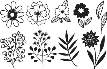 Versatile Vector Flowers Set for Printing & Web
