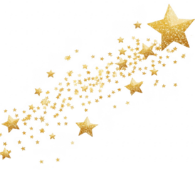Cute golden stars and confetti decoration
