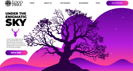 Flat Vector Nature Landscape Websites UI