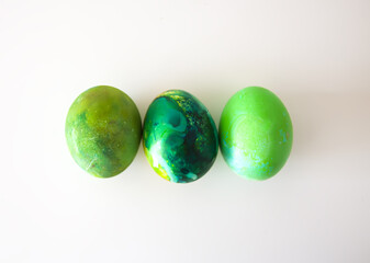 Easter eggs. Traditional Easter decoration and food.