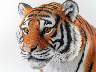 Fototapeta premium close-up of a tiger's face with orange and black stripes