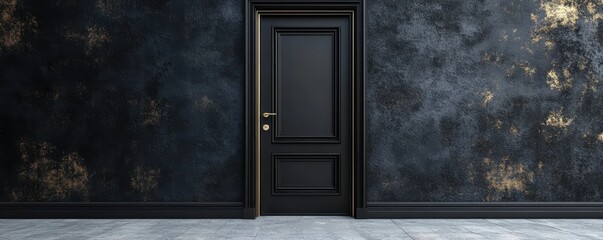 Black door and wall