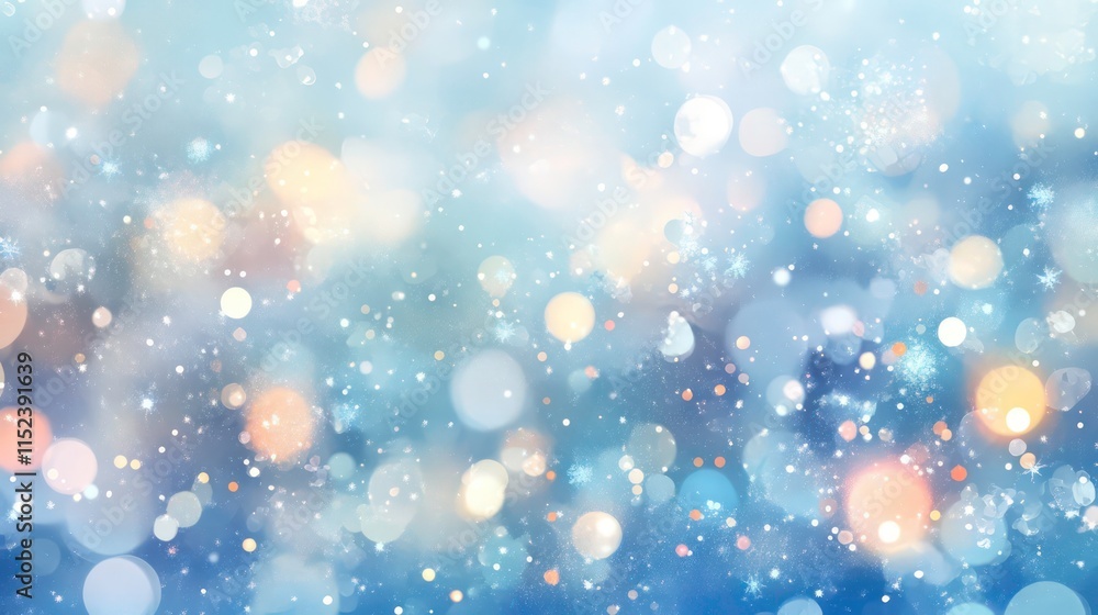 Aufkleber abstract winter background with bokeh lights and sparkles.
