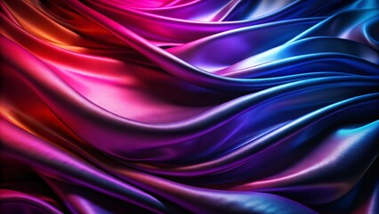 Fototapeta premium Black dark deep rich blue purple red burgundy plum wine maroon magenta abstract luxury background. Silk satin velvet fabric. Color gradient ombre. Curtain drapery fold wave line. Glitter shimmer shine
