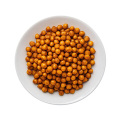 Chana Masala Chick peas. Vegan isolated on transparent background. Indian dish on the plate for menu, cafe, design.