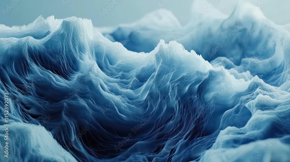 Poster abstract blue waves creating a dynamic and fluid texture