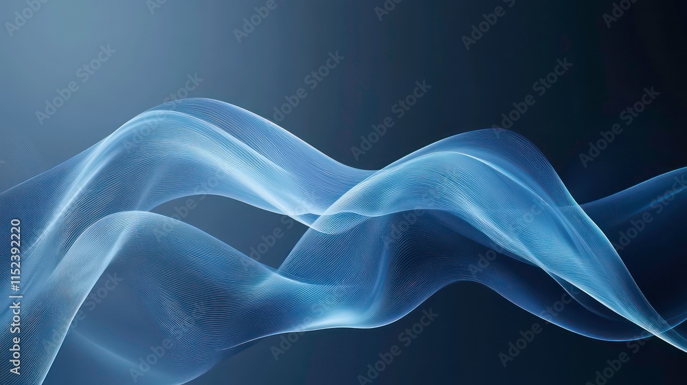 Poster abstract blue waves creating a dynamic and fluid texture