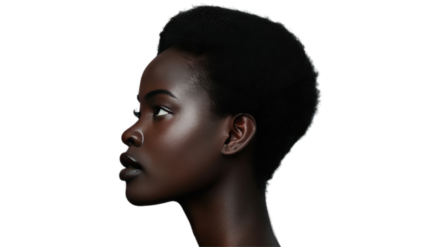 A female model with a subtle isolated