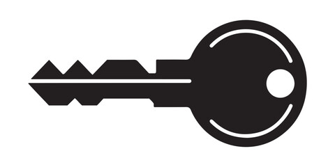 A simple, elegant silhouette of an ornate key, perfect for representing security, unlocking, or morden key themes.