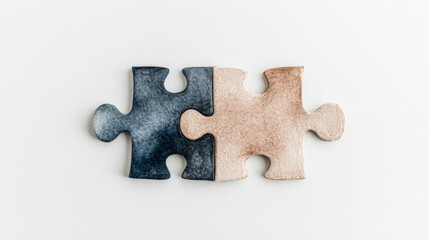 Unity in differences: connecting puzzle pieces in minimalist style