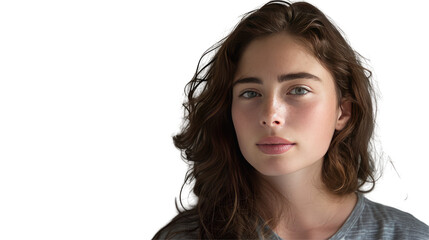 A female model with perfect makeup isolated background