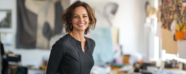 Fototapeta premium Designer woman smiling in her office