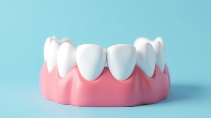 3d illustration of jaw isolated on blue background