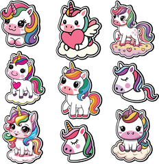 Colorful Unicorn Rainbow Playful collection 