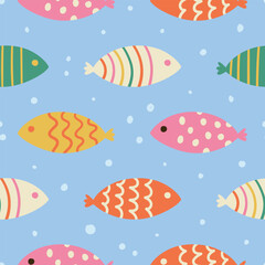 Fish Pattern Fish Background Sea Seamless Pattern Summer Background