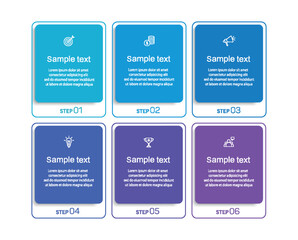 Business vector infographic design template with icons and 6 options or steps. Can be used for process diagram, presentations, workflow layout, banner, flow chart, info graph