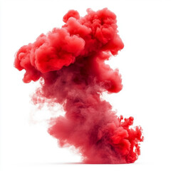 Fototapeta premium red smoke isolated on white background