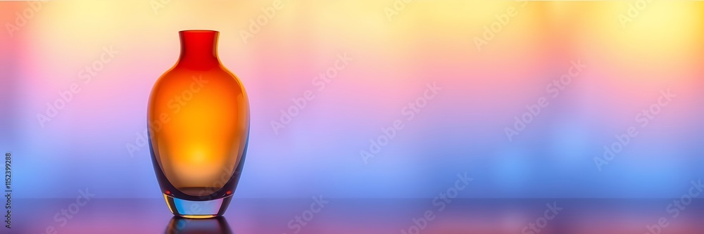 Aufkleber abstract light art piece featuring a vase with vibrant color gradients and patterns, copy space