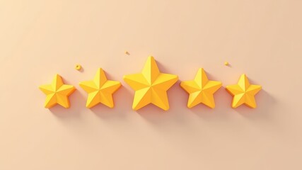 illustration of five stars of different sizes on a light black background
