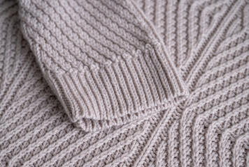 Close up of Hand Knitted Merino Wool Sweater 
