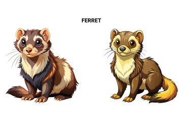 Customizable Ferret Isolated Vector Illustration