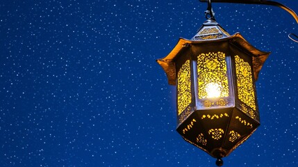 Starry Lantern on a Ramadan Night Sky