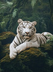 Obraz premium White Tiger in Jungle