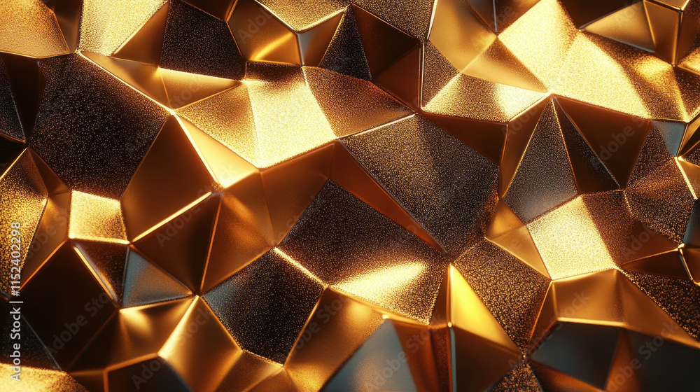 Poster futuristic abstract golden geometric 3d background with high-tech design elements