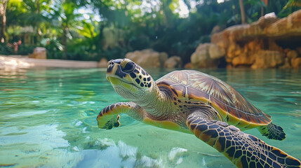 Obraz premium turtle swimming in the sea