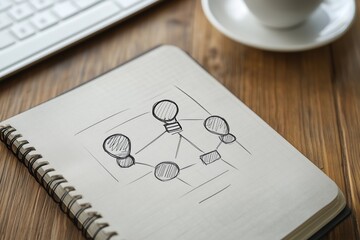 Playbooks and playbook strategy concept as a game plan drawn on a paper pad representing business planning or life plan to succeed as a blueprint for success