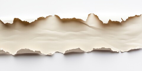 Fototapeta premium Ripped torn paper edges isolated on white background