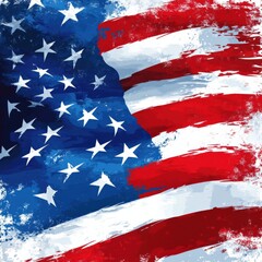 an abstract artistic rendering of the american flag