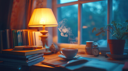 lamp on the table