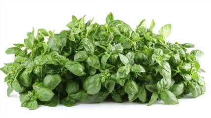 Fototapeta premium Fresh Green Basil Bunch, Culinary Herb, Aromatic Leaves