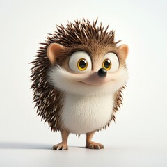 Fototapeta premium a cute cartoon hedgehog with large eyes