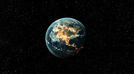 Fototapeta premium Earth from Space: A Stunning View of Our Planet at Night