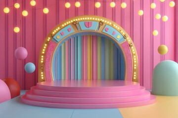 podium colorful Carousel background 