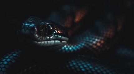 Fototapeta premium Close-Up Nature Photography of a Snake in Vibrant Colors and Natural Habitat