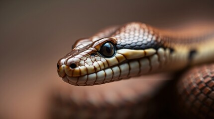 Obraz premium Close-Up Nature Photography of a Snake in Vibrant Colors and Natural Habitat