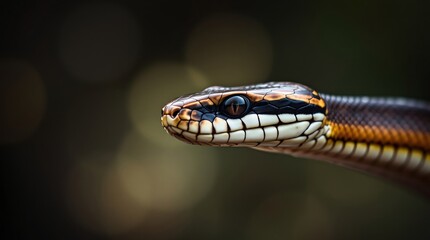 Fototapeta premium Close-Up Nature Photography of a Snake in Vibrant Colors and Natural Habitat