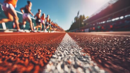 Close Up of Track Lane During a Sprint Race