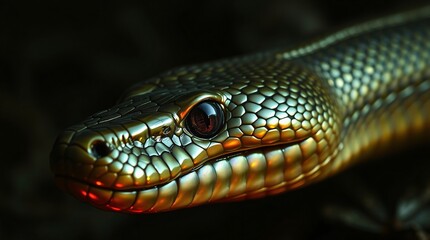 Obraz premium Close-Up Nature Photography of a Snake in Vibrant Colors and Natural Habitat