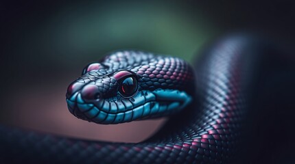 Obraz premium Close-Up Nature Photography of a Snake in Vibrant Colors and Natural Habitat